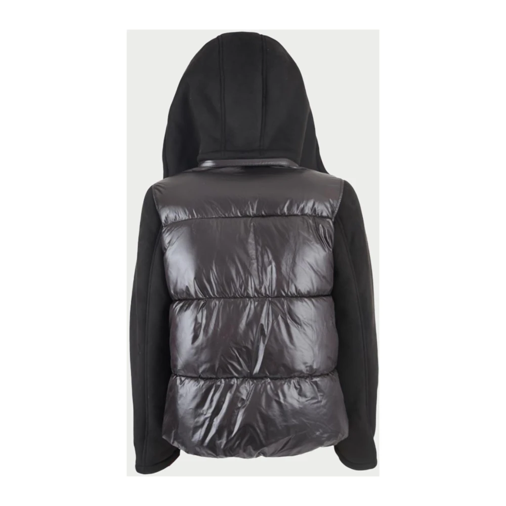 YES ZEE Zwarte Gewatteerde Teddy Hoodie Jas Black Dames