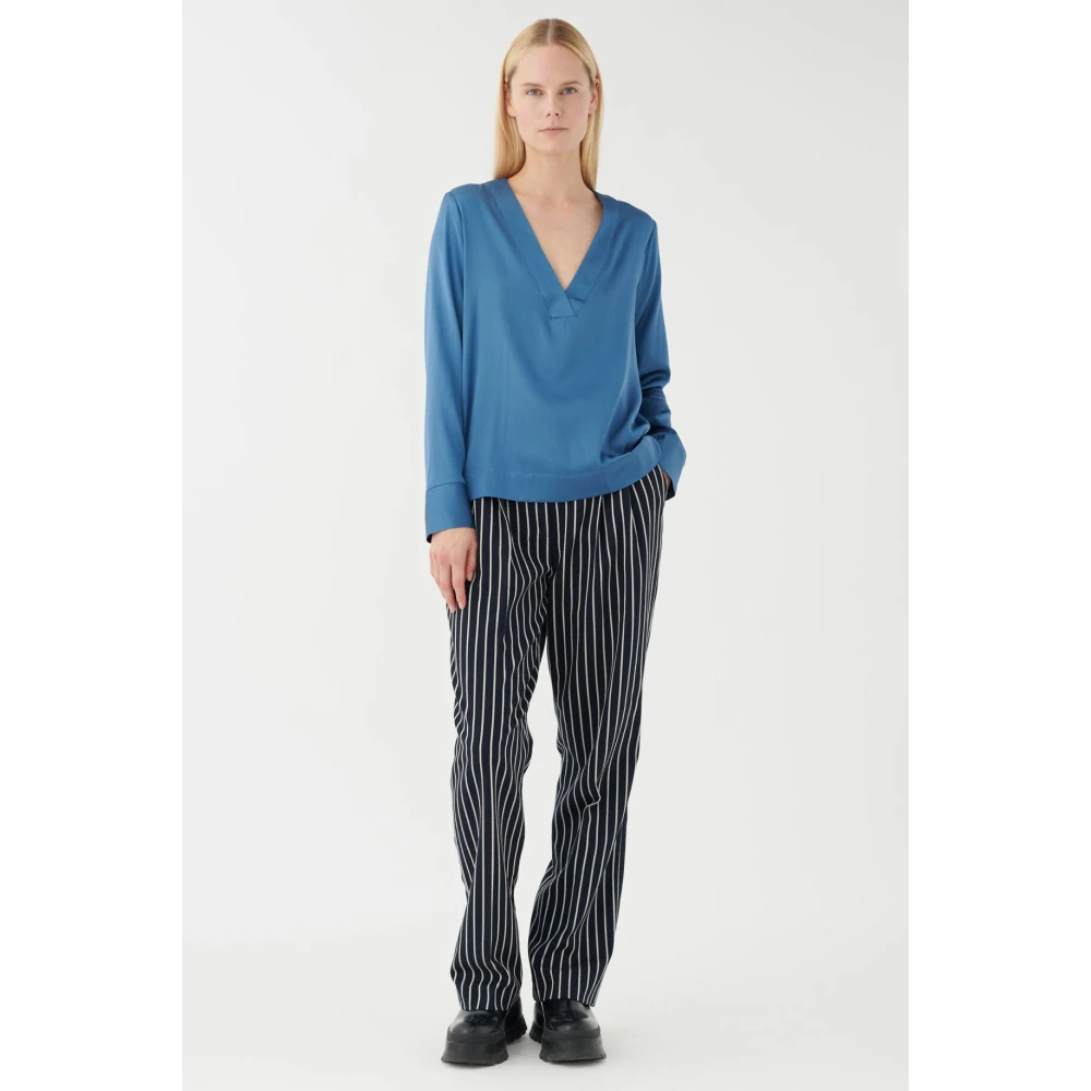 Dea Kudibal Stretch Silk Blouse Cornflower Blue Dames