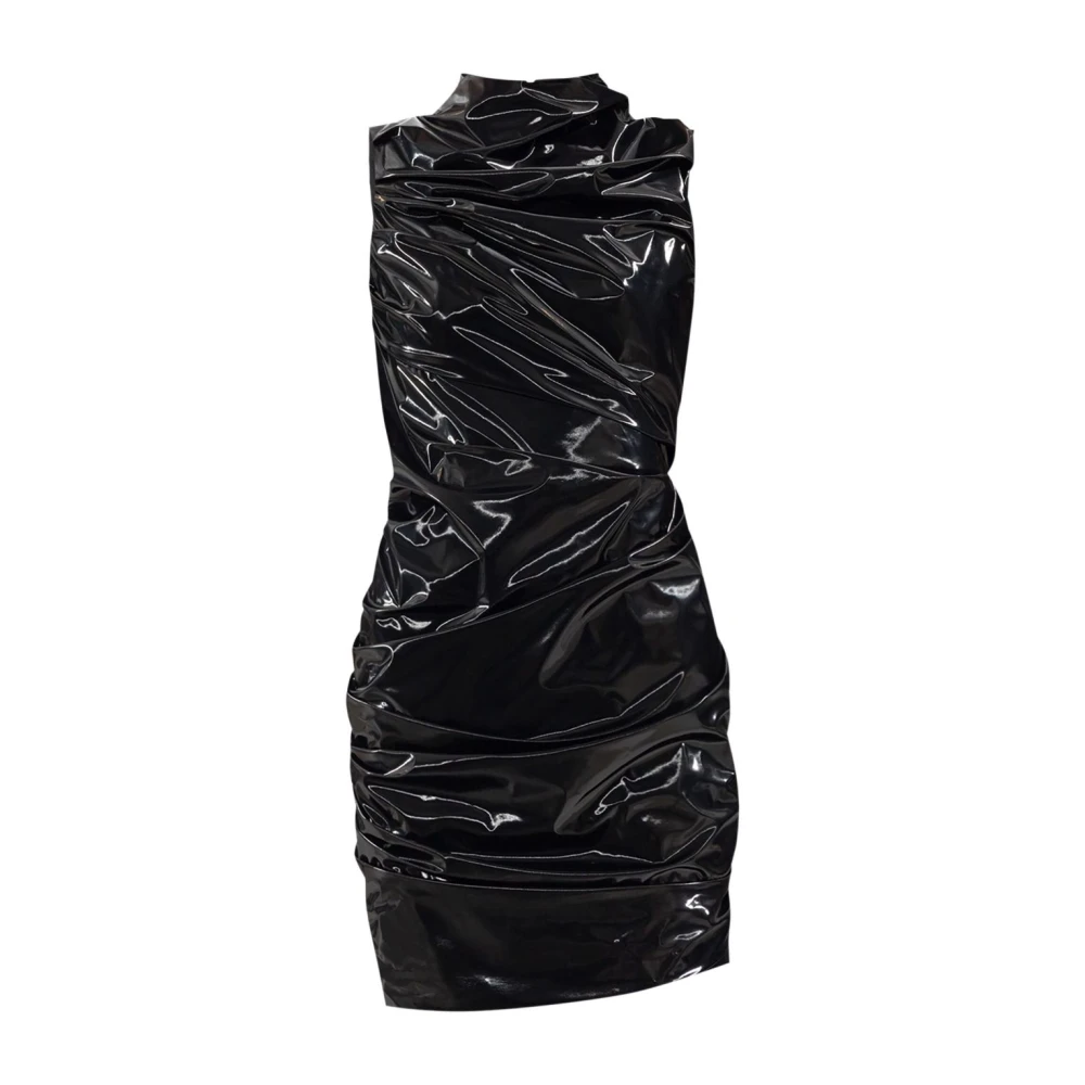 Alexander mcqueen Lamé Zwarte Jurk Aw24 Black Dames