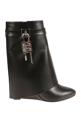 black-shark-lock-ankle-boots