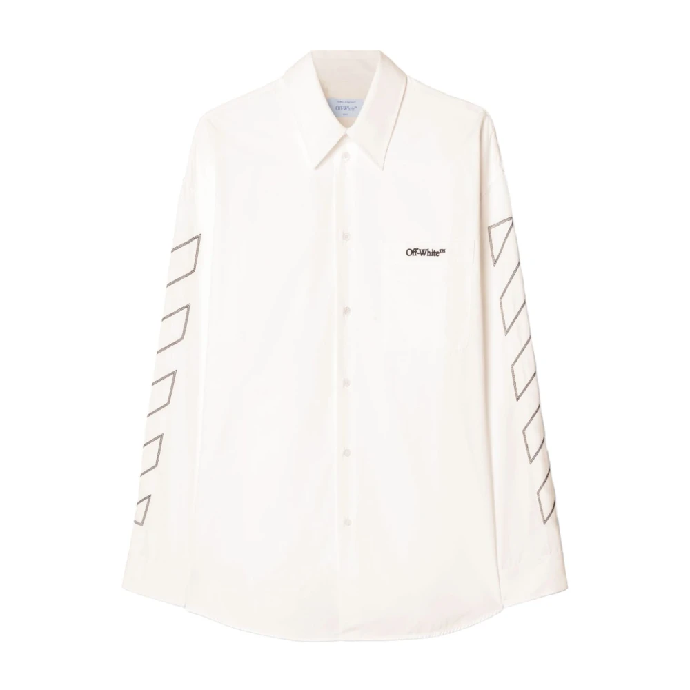 Off White Witte Button-Up Shirt met Logo White Heren