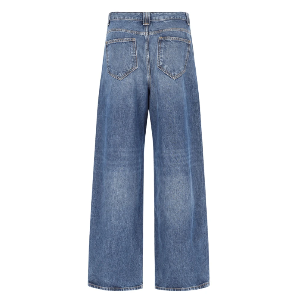 Khaite Blauwe Denim Lage Taille Jeans Blue Dames