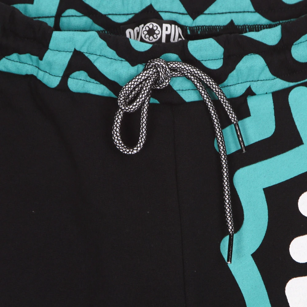 Octopus Zwarte lichtgewicht trainingsbroek met elastische taille Multicolor Heren