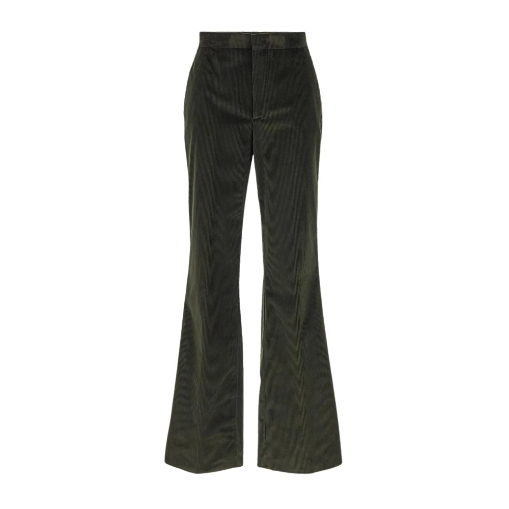 Tagliatore Wijde fluwelen broek Green Dames