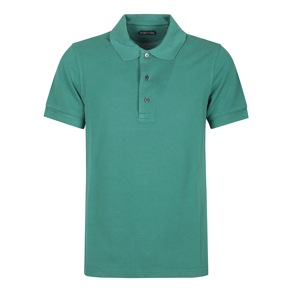 Tom Ford Mannelijk Groente Tops Heren, Groen, L, Polo Shirt Met Korte Mouwen