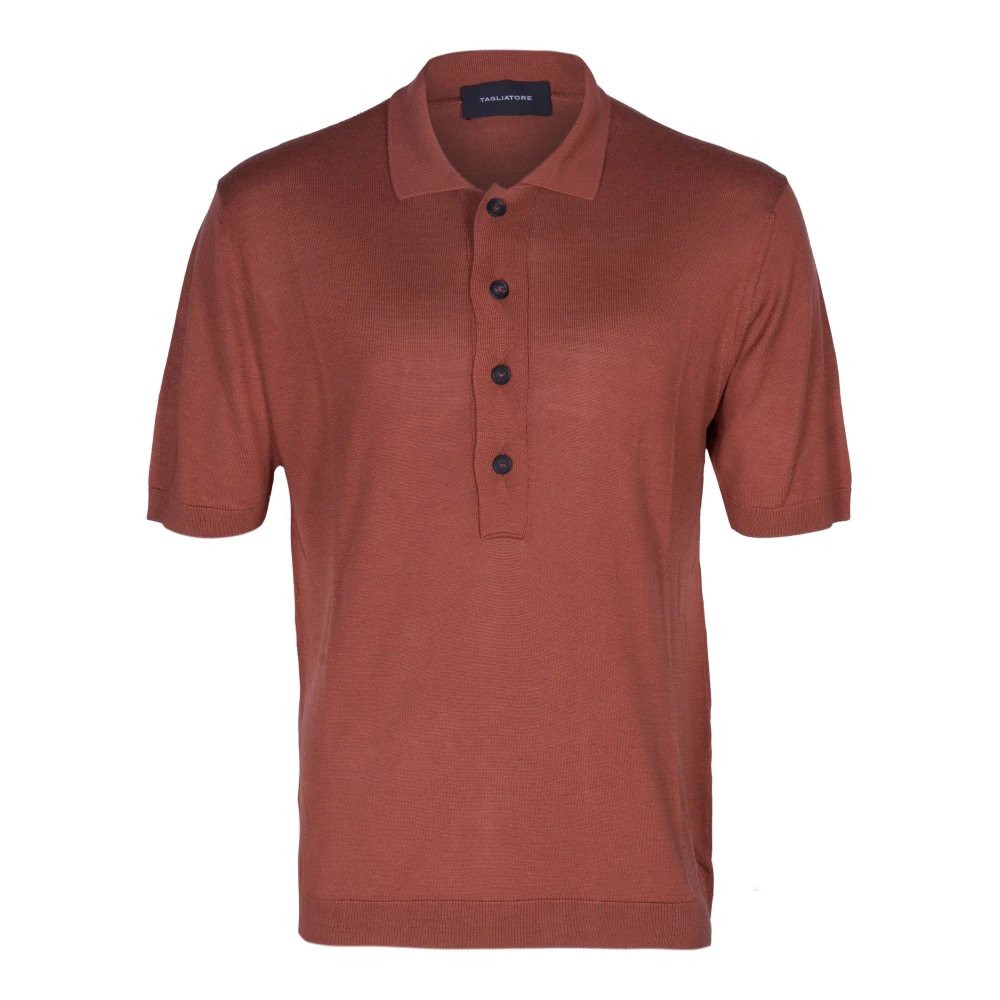 Tagliatore Men's Brown Polo Shirts, L, Polo