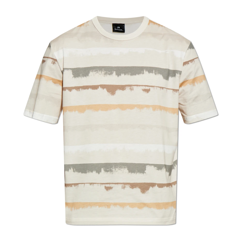 PS By Paul Smith Gestreept patroon T-shirt Beige Heren
