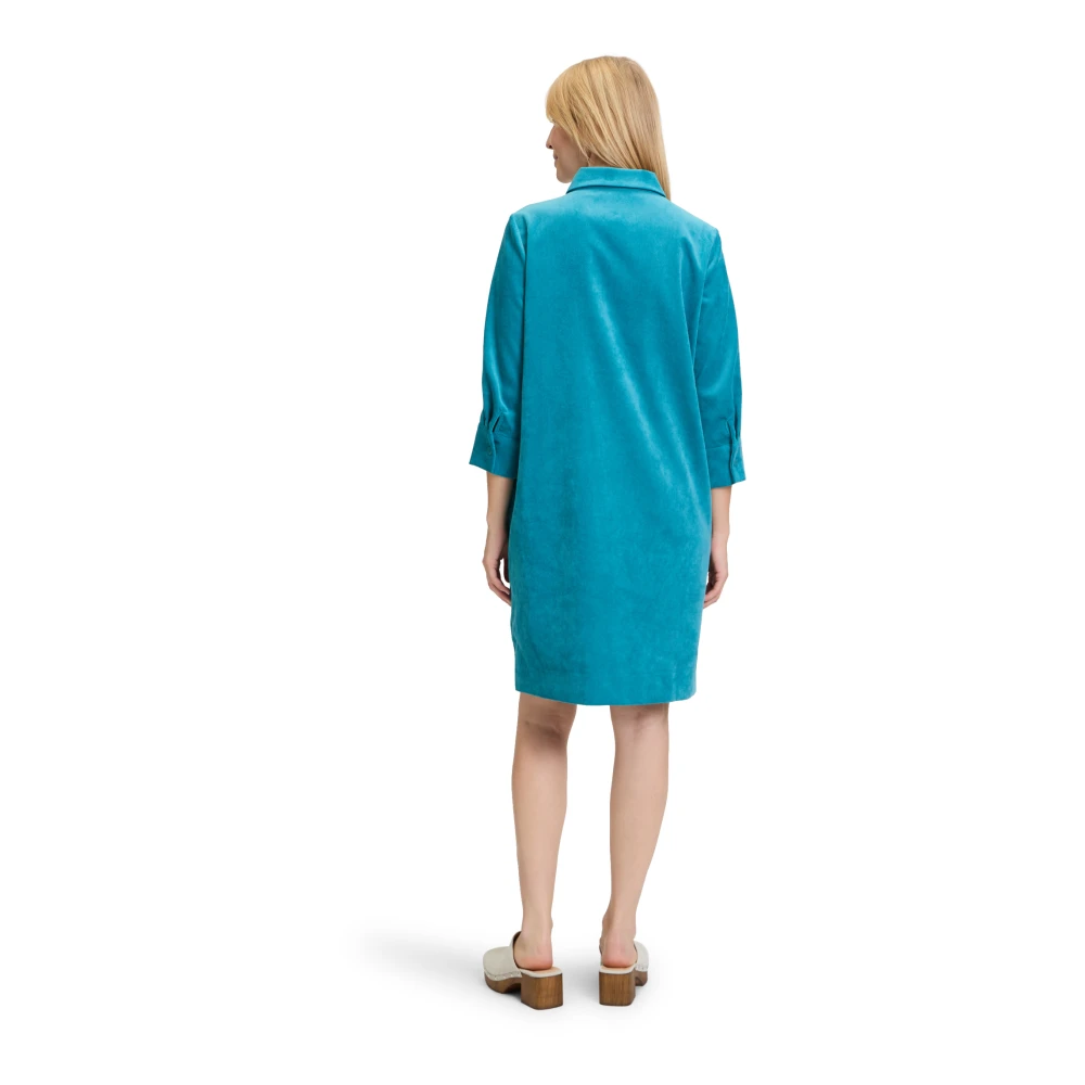 Betty & Co Casual Jurk met Kraag Blue Dames