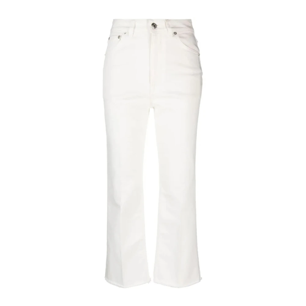 Lanvin Cropped High-Waist Jeans White Dames