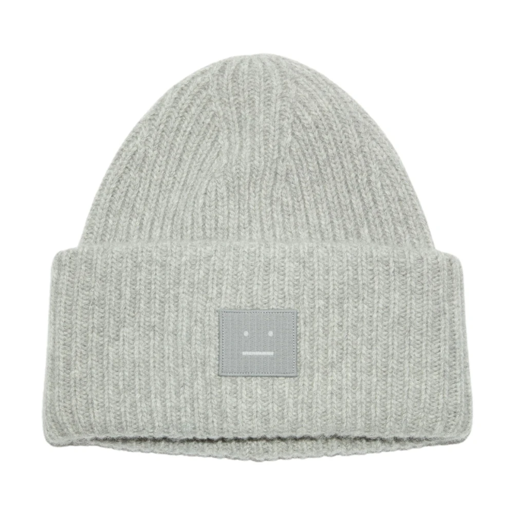 Acne Studios Lichtgrijs Melange Beanie Hoed Gray Heren