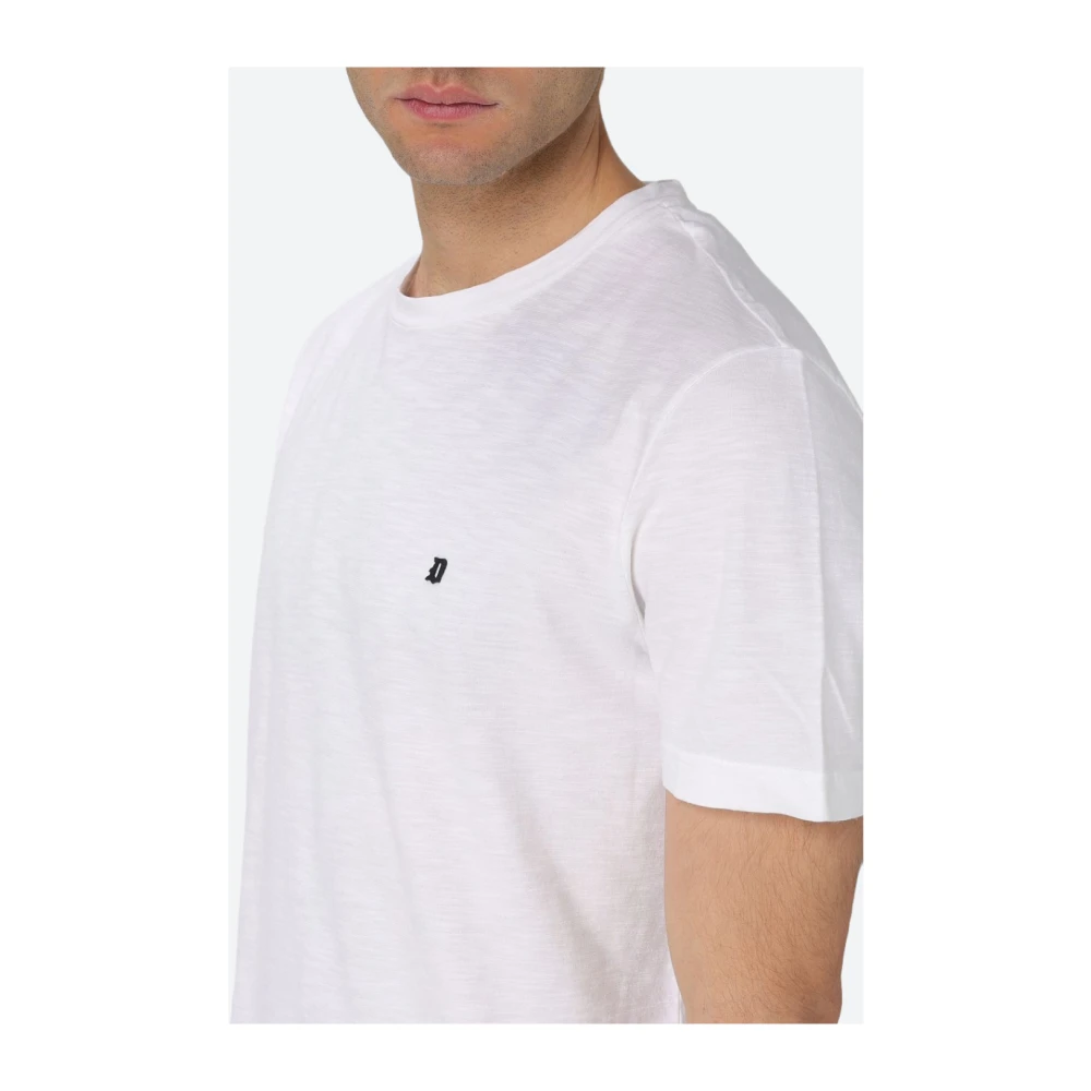 Dondup Vlam Katoen Logo T-shirt White Heren