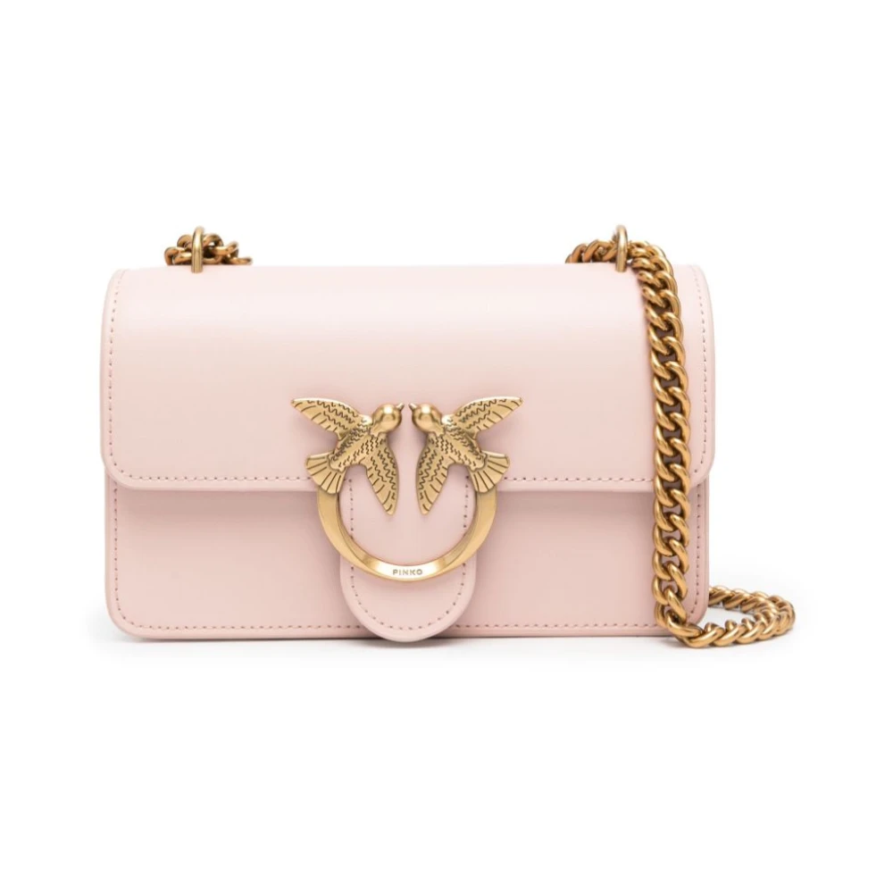 pinko Lichtroze Leren Tas met Decoratieve Stiksels Pink Dames