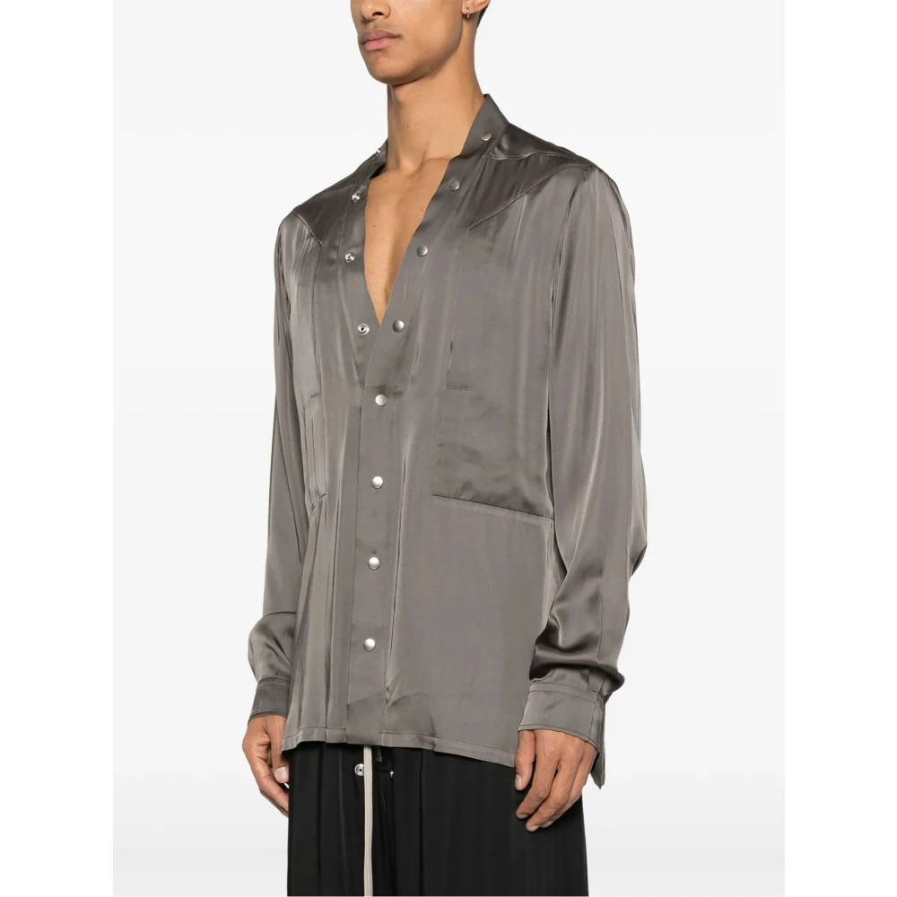 Rick Owens Larry Fogpocket Shirt Bruin Brown Heren