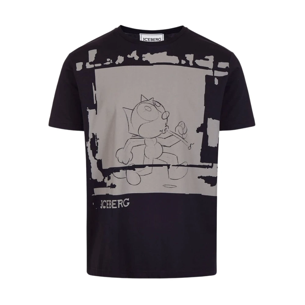 Iceberg Felix Zwart T-shirt Black Heren