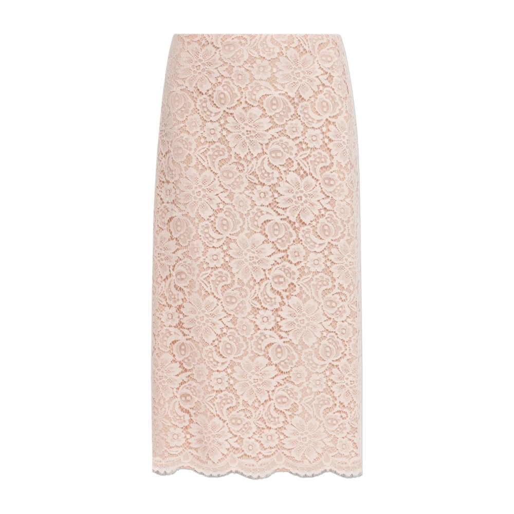 Valentino Garavani - Falda Midi De Encaje - Skirts - Mujer - Rosa - 2XS