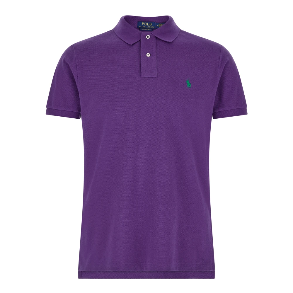 Polo Ralph Lauren Men's Purple Polo Shirts, L, Piqué Polo Shirt
