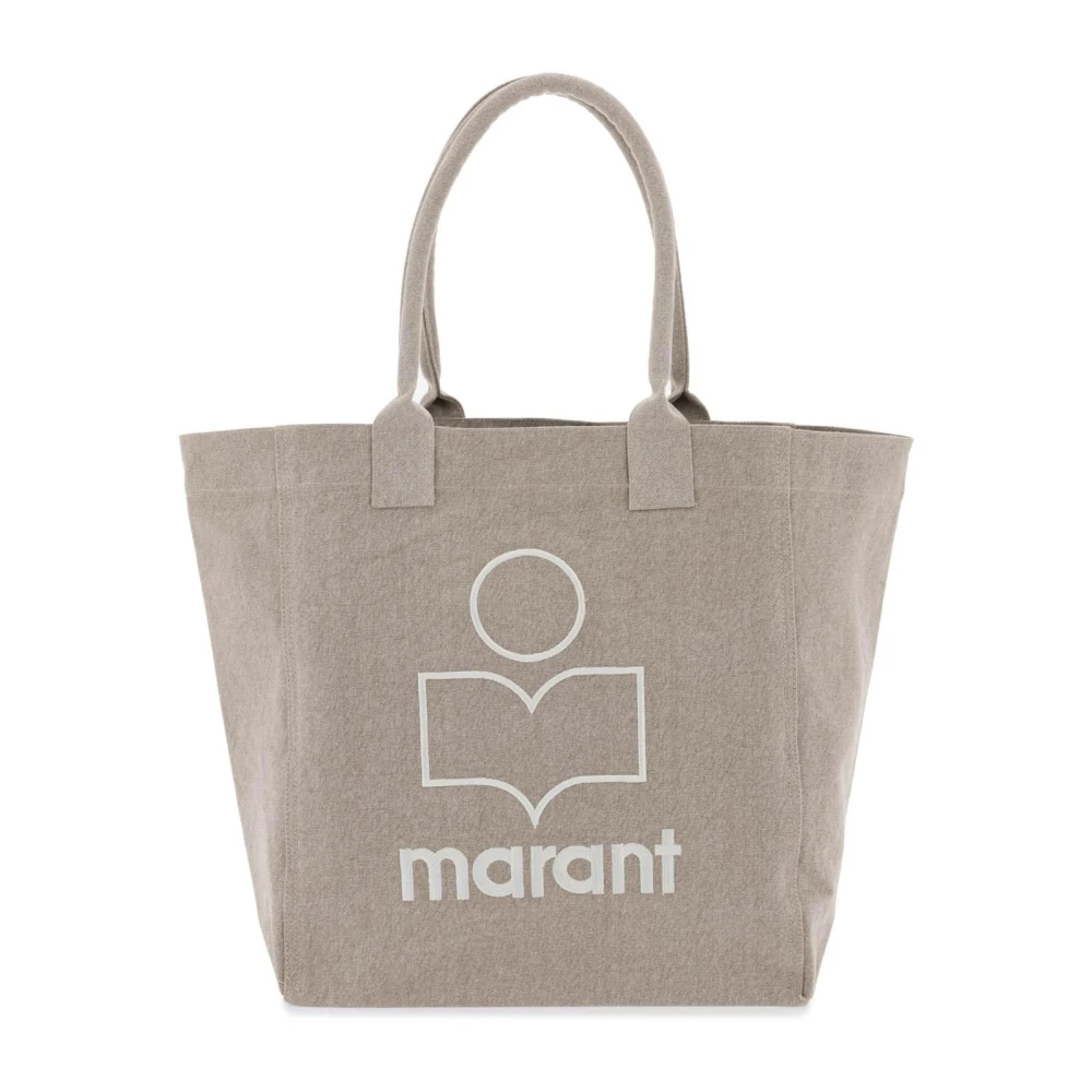 Isabel Marant Logo Yenky Tote Bag med Kontrasterande Broderi Beige, Dam