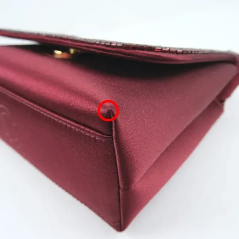 Chanel Vintage Pre-owned Canvas shoulder-bags Red Dames