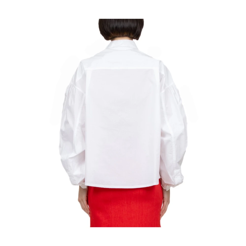 Tela Witte Katoenen Overhemd Lange Mouw White Dames