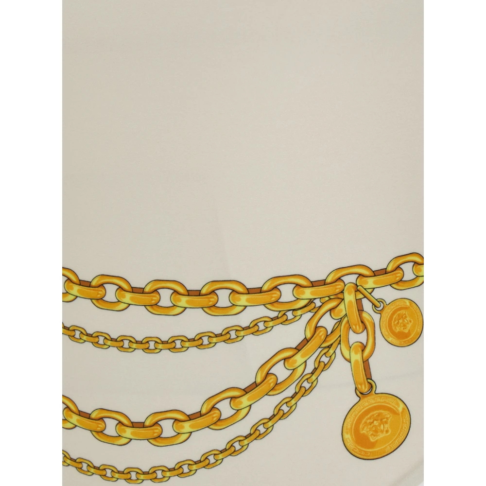 Versace Witte Kettingprint Badpak Tech Stof White Dames