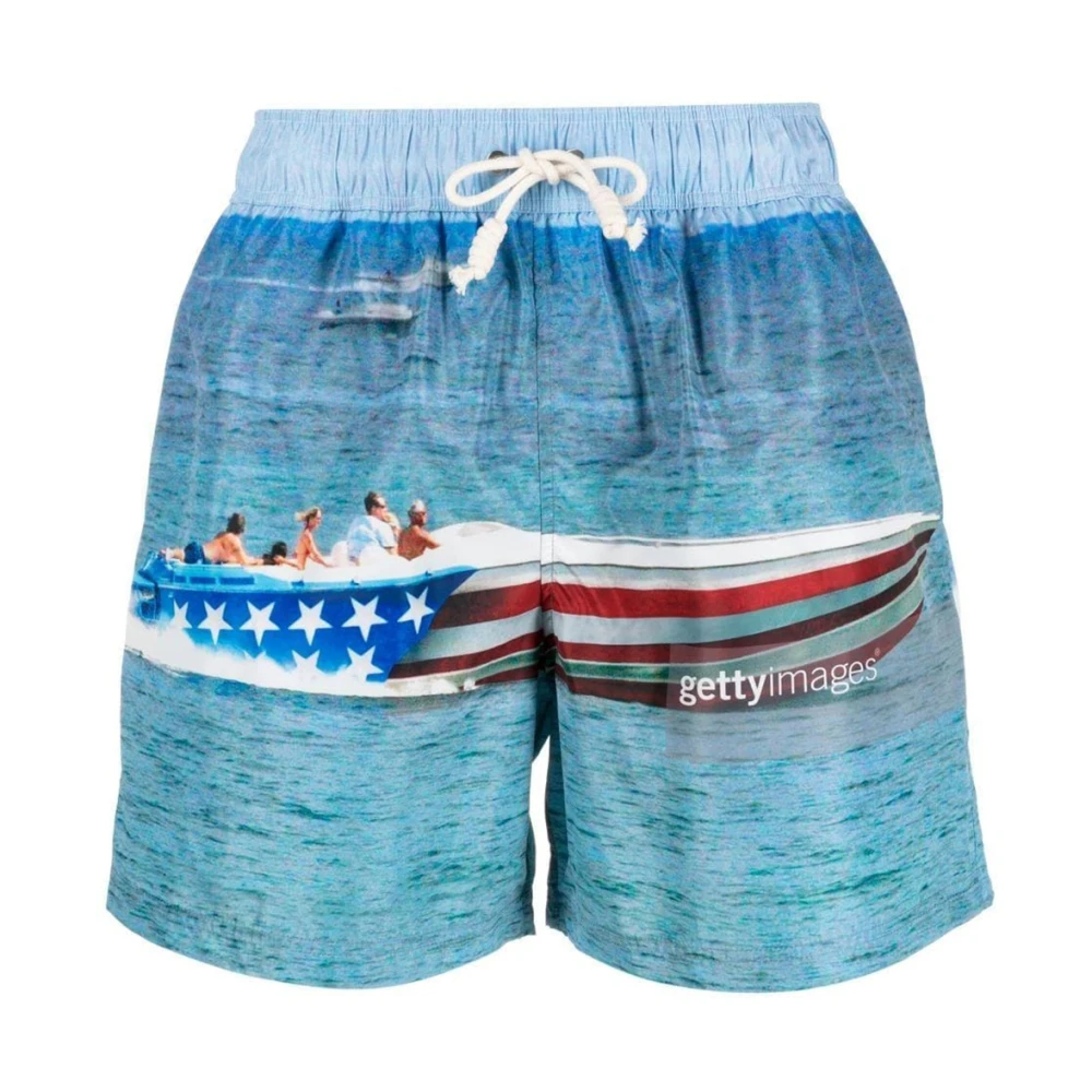 Palm Angels Men's Blue Beachwear, L, Swim Boxers - Regular Fit