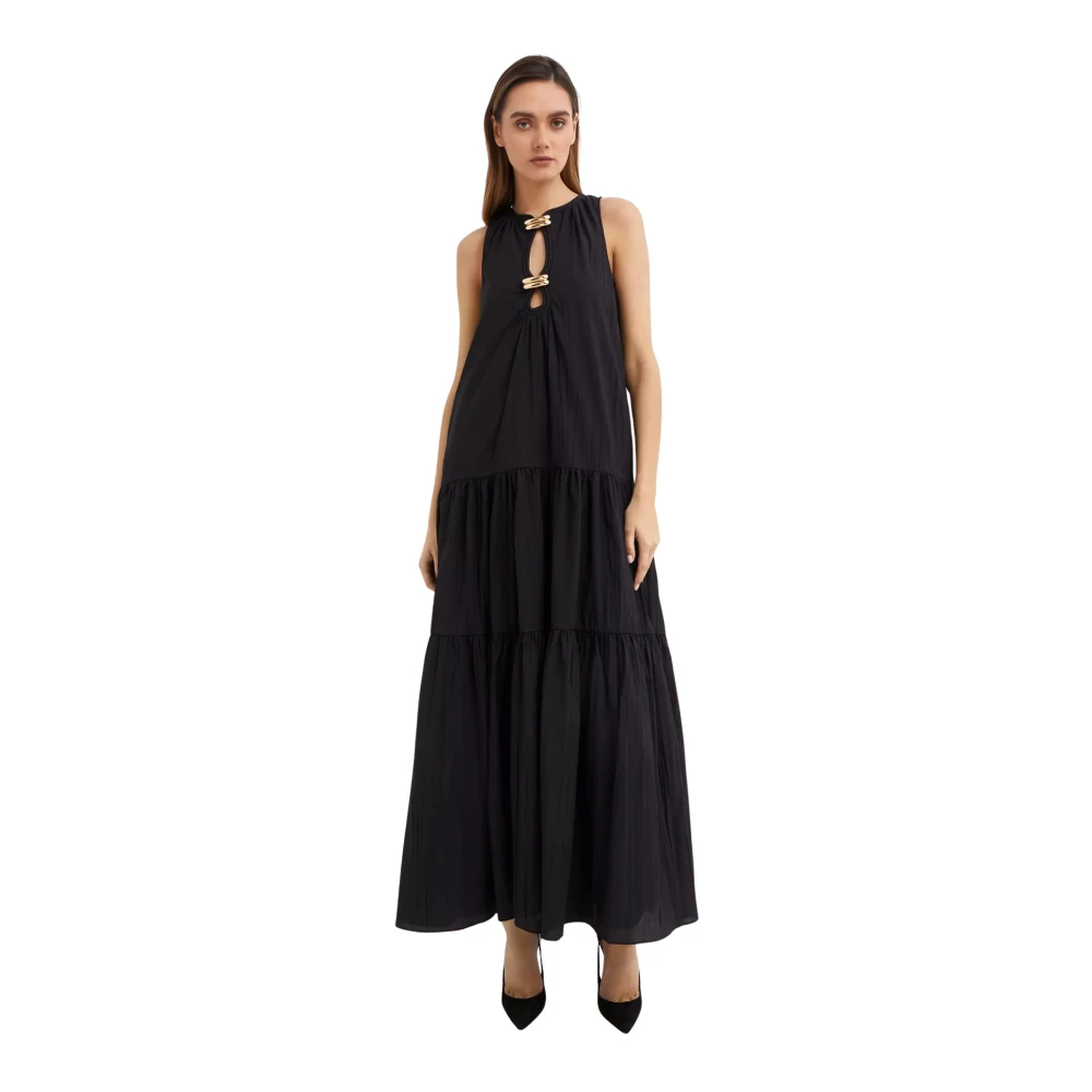 Acler Zwarte Maxi Jurk met Open Schouders Black Dames