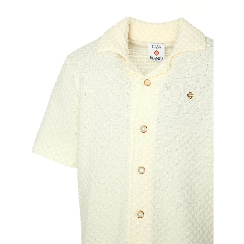 Casablanca Zomer Polo Gebreid Shirt met Knoopsluiting Beige Heren