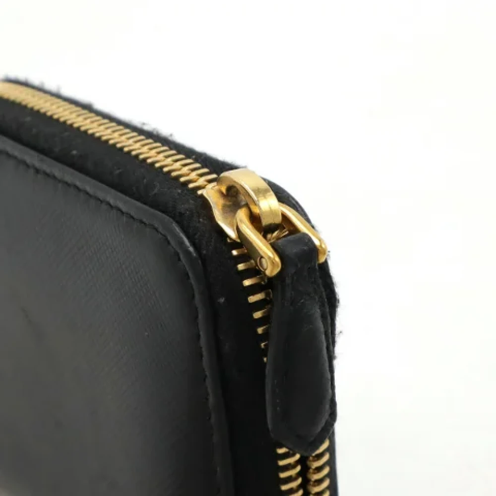 Prada Vintage Pre-owned Leather wallets Black Dames