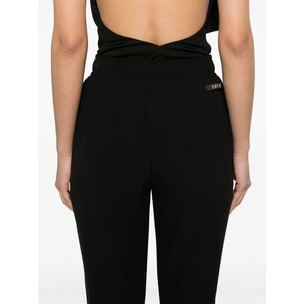 Liu Jo Zwarte broek met trekkoord en zakken Black Dames
