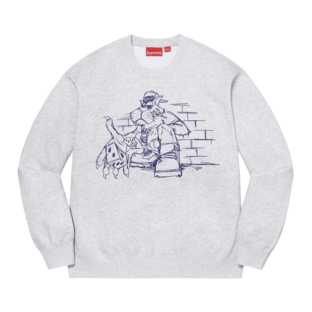 Evisu Geborduurde Dice Crewneck Sweater Gray Heren