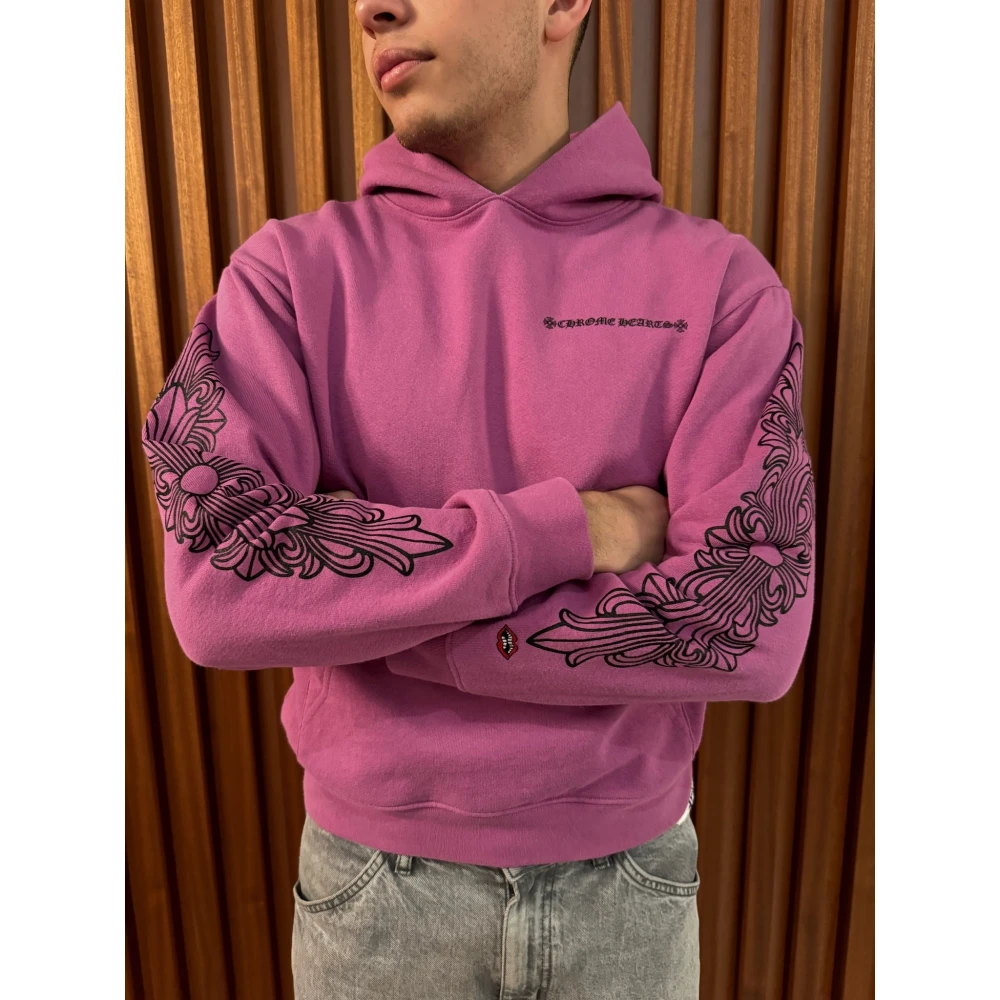 Chrome Hearts Paarse Vintage Hoodie Purple Heren