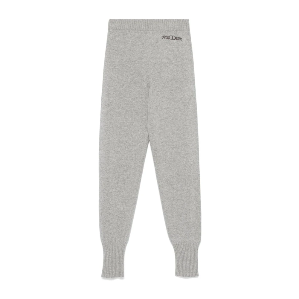 Twinset Grijze Gebreide Broek met Ribdetails Gray Dames