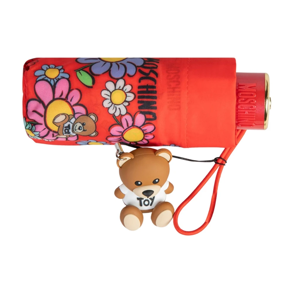 Moschino Rode Bloemenparaplu met Speelgoedbeer Red Dames