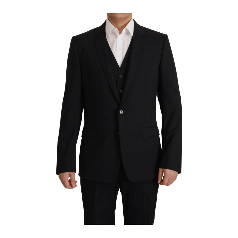 Dolce & Gabbana Men's Black Blazers, M, Wool Suit Martini Style