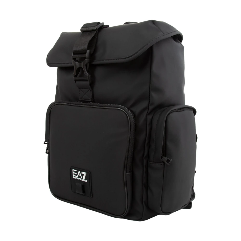 Emporio Armani EA7 Stijlvolle Zwarte Uniseks Rugzak Black Heren