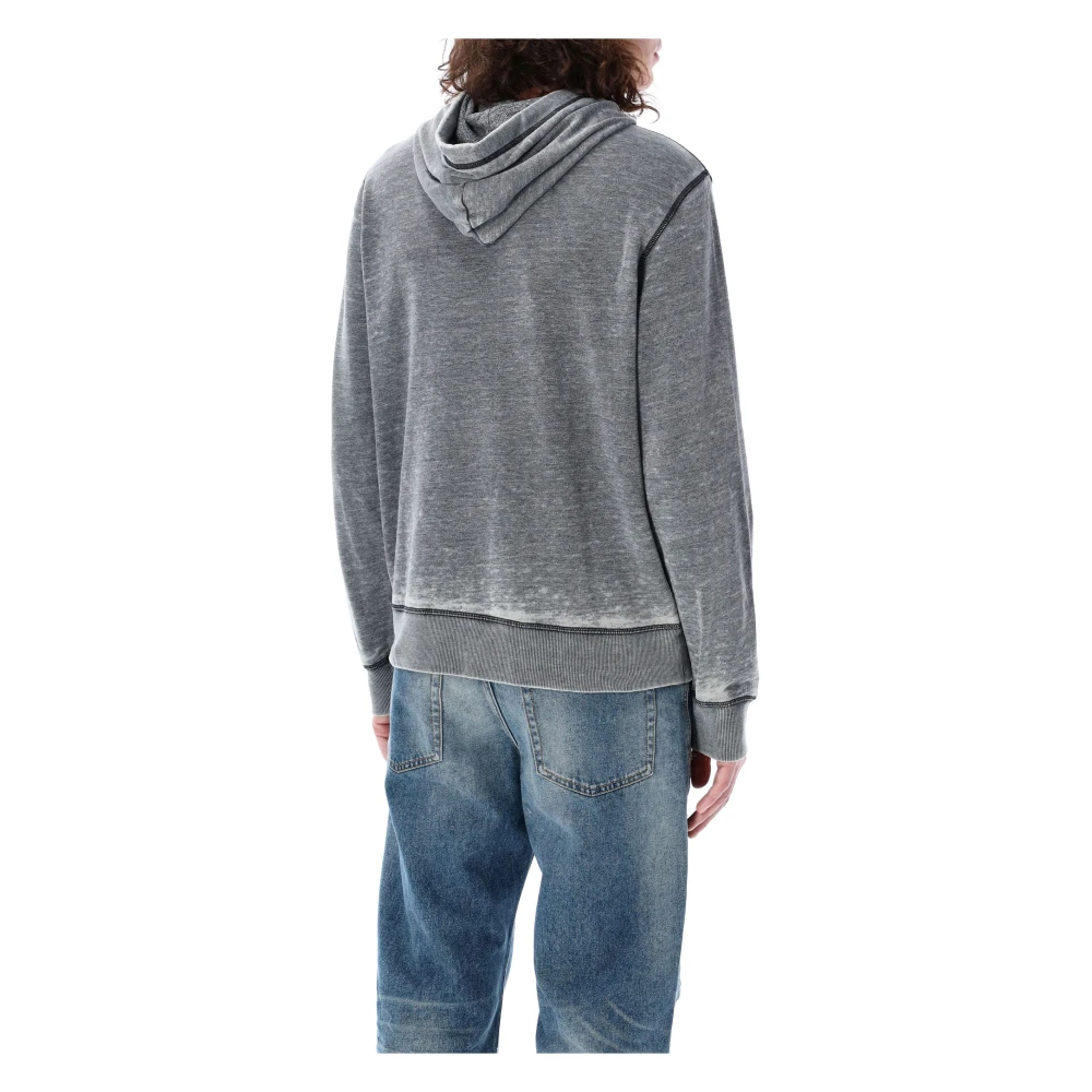 Diesel Grijze Gebreide Hoodie Ss25 Gray Heren
