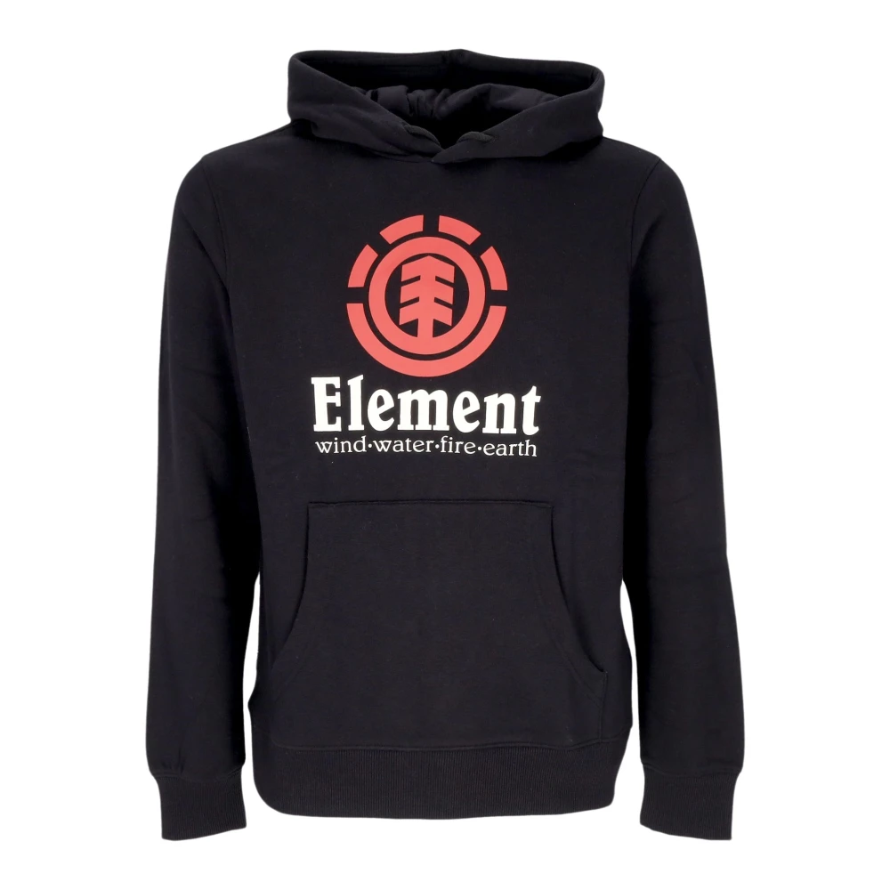 Element Mannelijk Zwart Hoodies & Sweatvesten Heren, M, Katoen, E Verticale Hoodie Met Kangoeroezak