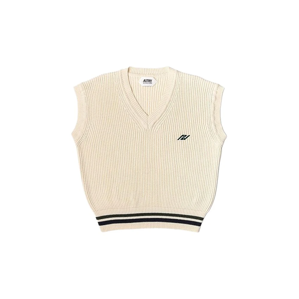 Autry Vintage Mouwloze Gebreide Pull White Heren