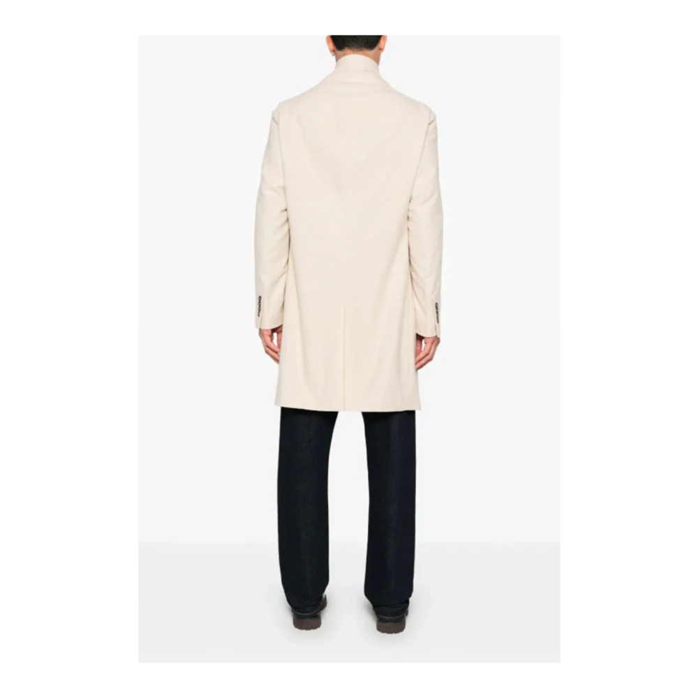Eleventy Wollen jas met Mélange Effect Beige Heren