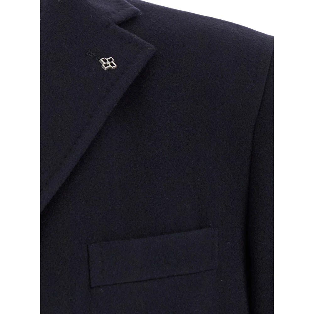 Tagliatore Blauwe Peak Revers Jas Blue Heren