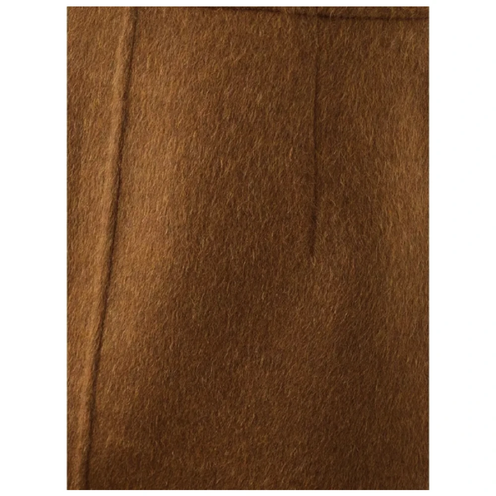 Bottega Veneta Elegante Wollen Midi Rok in Bruin Brown Dames