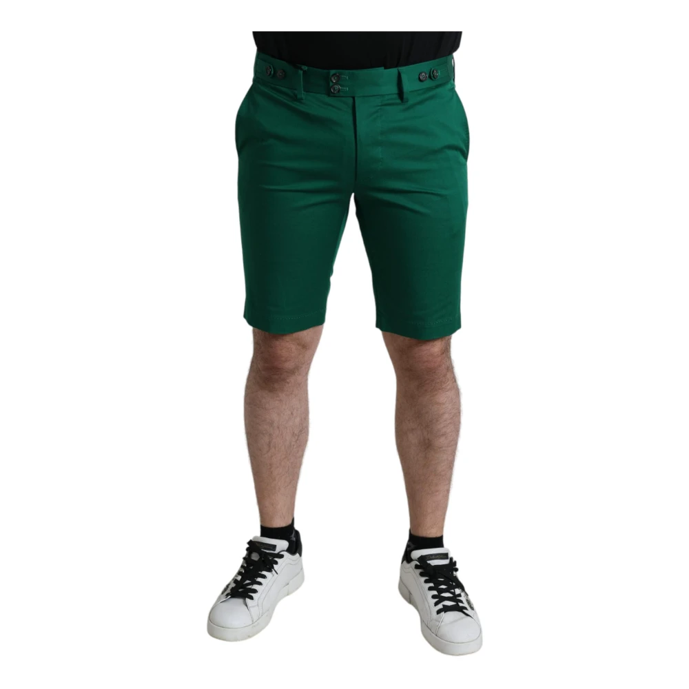 Dolce & Gabbana Men's Green Cotton Bermuda Shorts