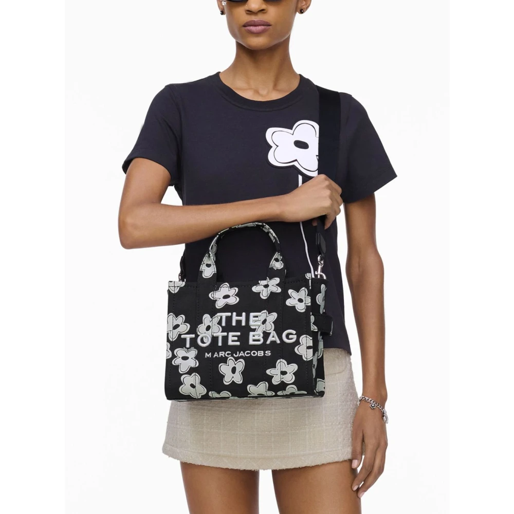 Marc Jacobs Zwart en wit leren handtas Black Dames