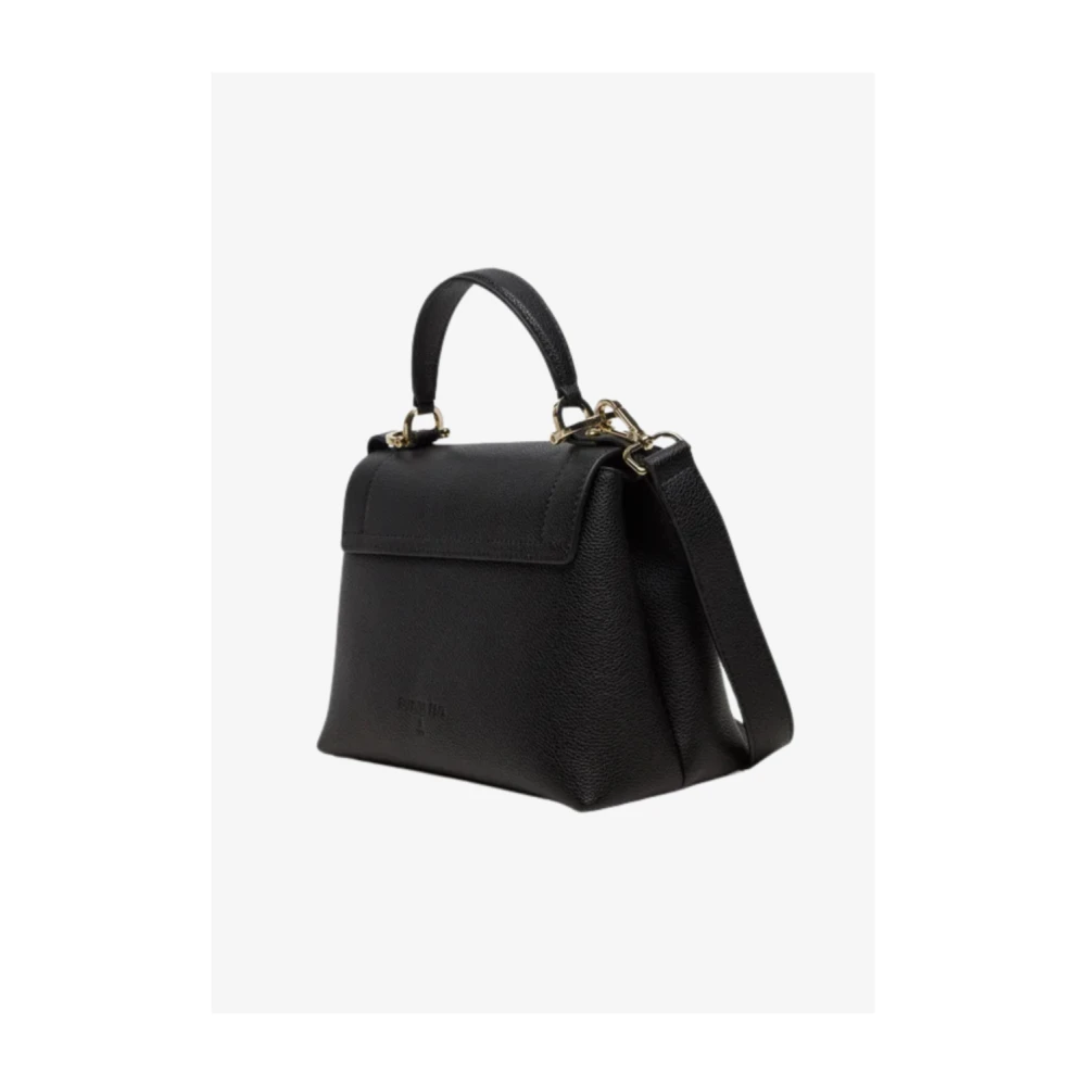PATRIZIA PEPE Zwarte Handtas Gehamerd Kalfsleer Black Dames
