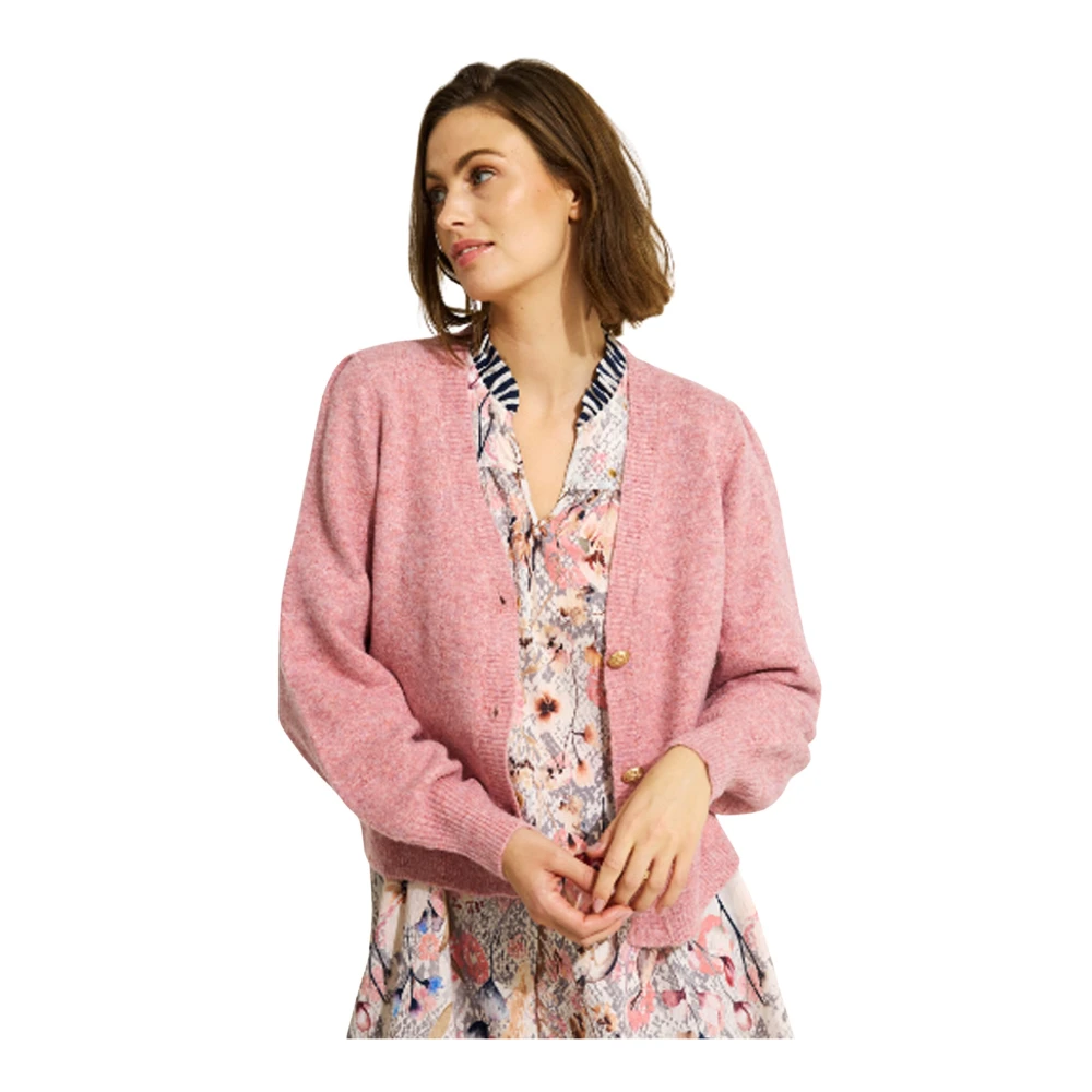 IN Front Jenny Gebreide Vest Blush Rose Pink Dames