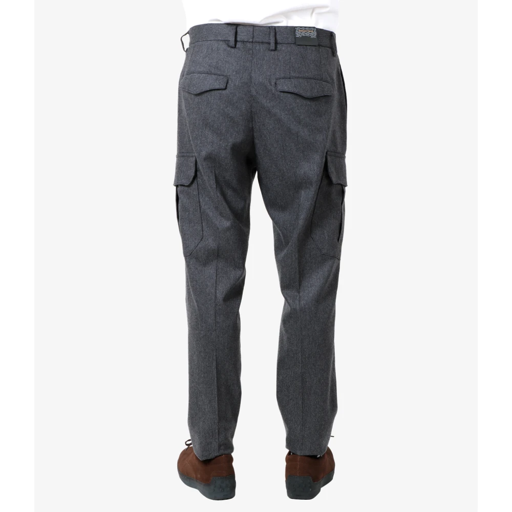 Tagliatore Slim-Fit Wollen Broek Gray Heren