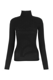 Czarny Elasting Wool Blend Top