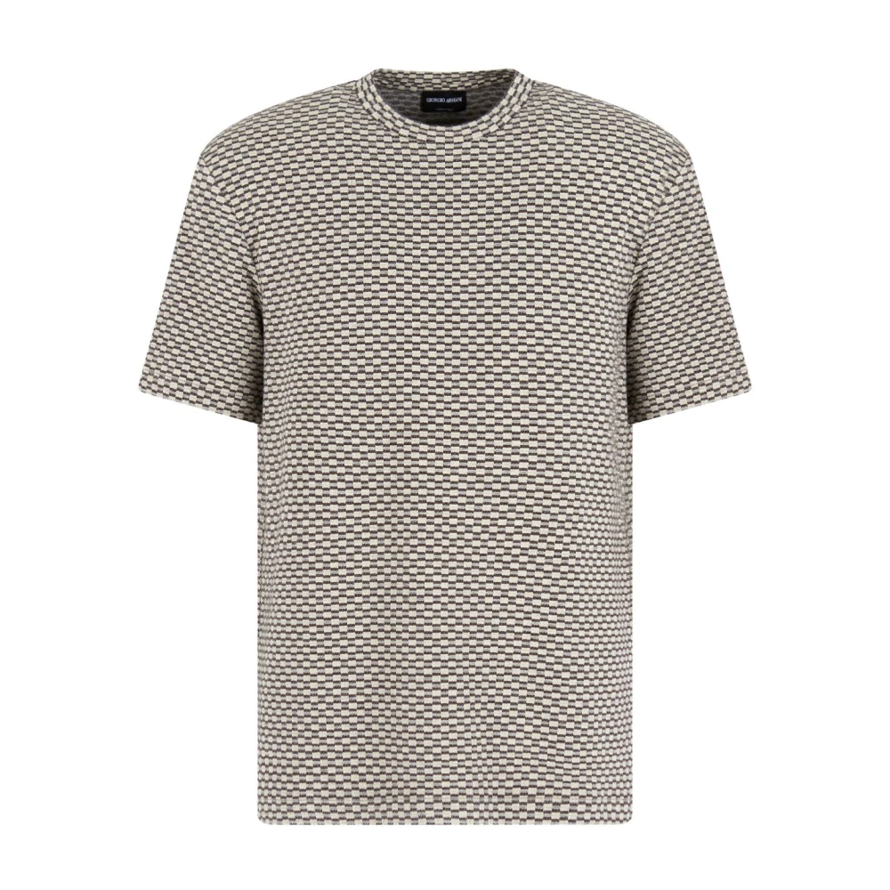 Giorgio Armani Geometrische Jacquard T-shirts en Polo's Brown Heren