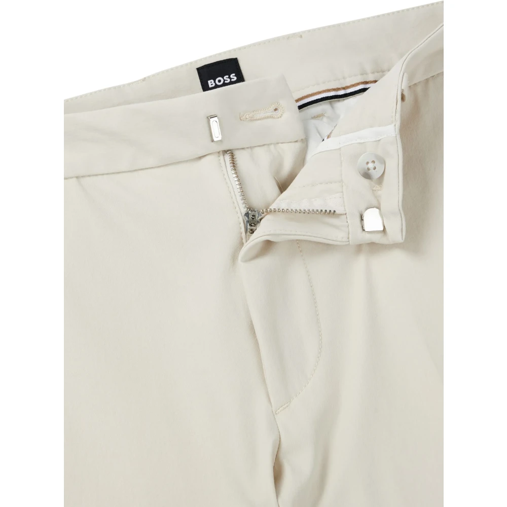 Hugo Boss Slim Fit Katoenen Stretchbroek White Heren