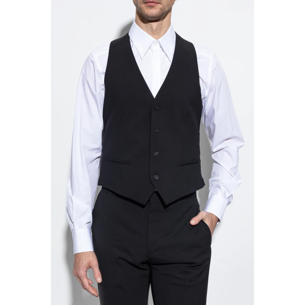 Emporio Armani Wollen vest Black Heren
